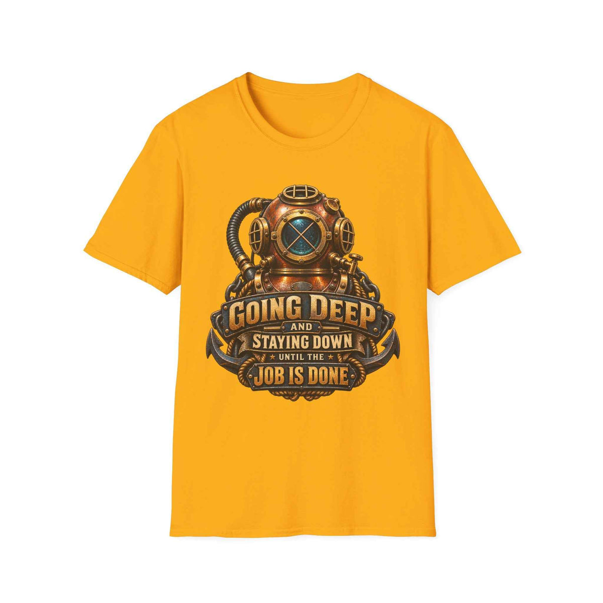 Men's Scuba Diving T-Shirt – "Going Deep and Staying Down" Vintage Graphic Tee - Battle Born Prints