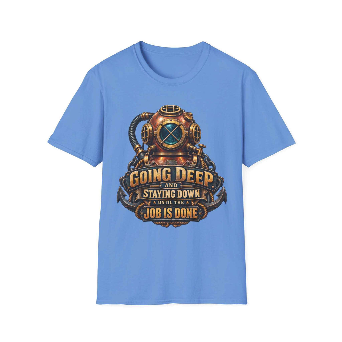 Men's Scuba Diving T-Shirt – "Going Deep and Staying Down" Vintage Graphic Tee - Battle Born Prints