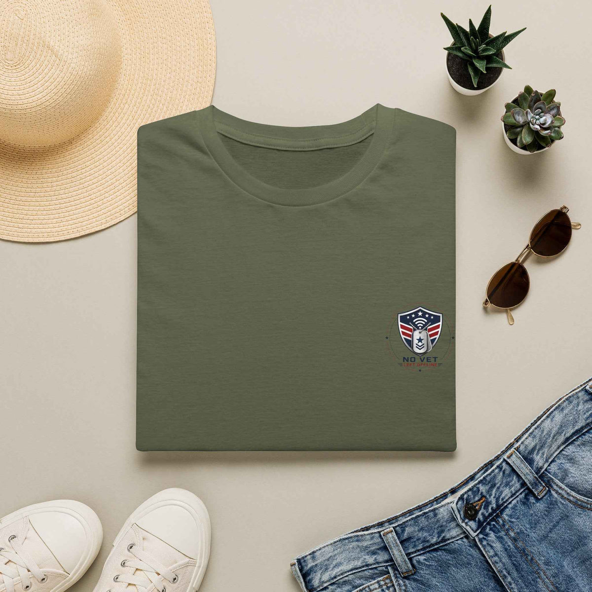 Men's Veteran Graphic T-Shirt – No Vet Left Offline Patriotic Tee - Battle Born Prints