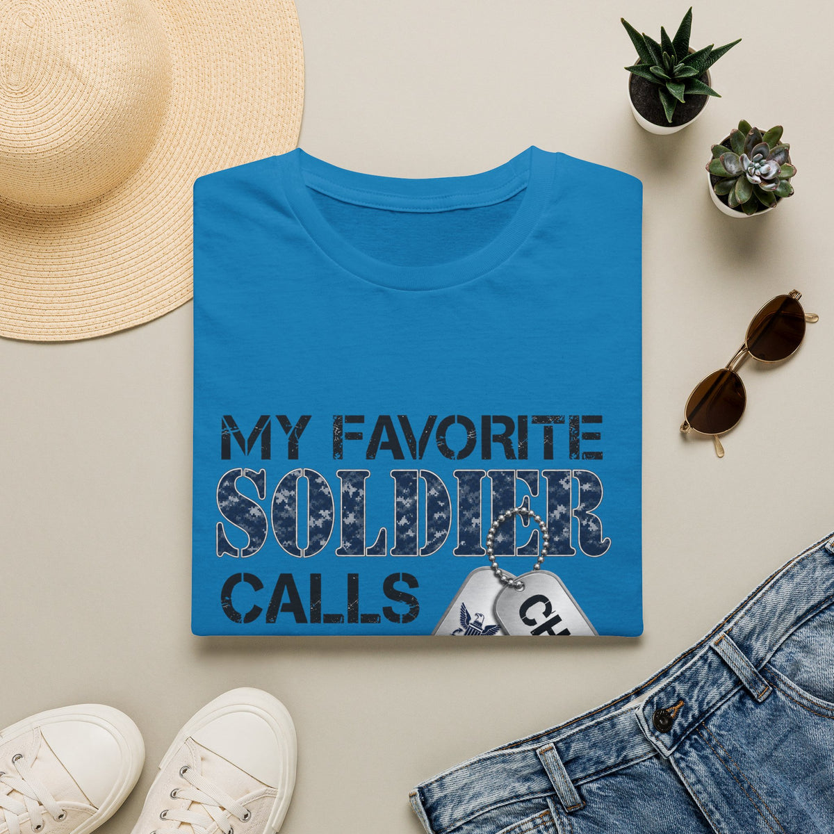 Military Mom T-Shirt – "A Soldier Calls Me Mom" Navy Pride Graphic Tee - Battle Born Prints