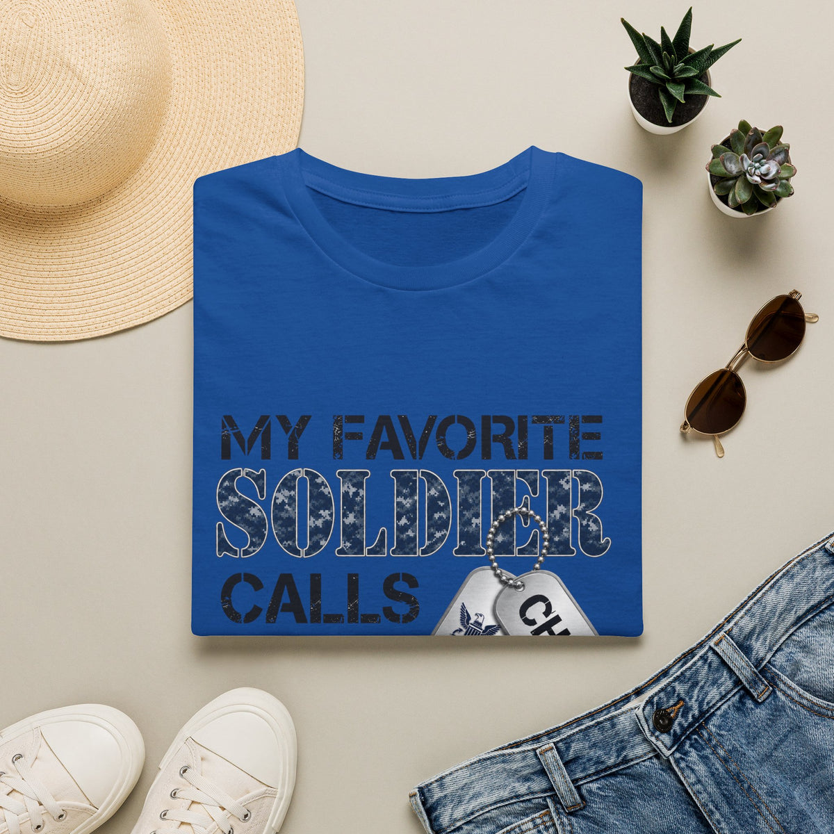 Military Mom T-Shirt – "A Soldier Calls Me Mom" Navy Pride Graphic Tee - Battle Born Prints