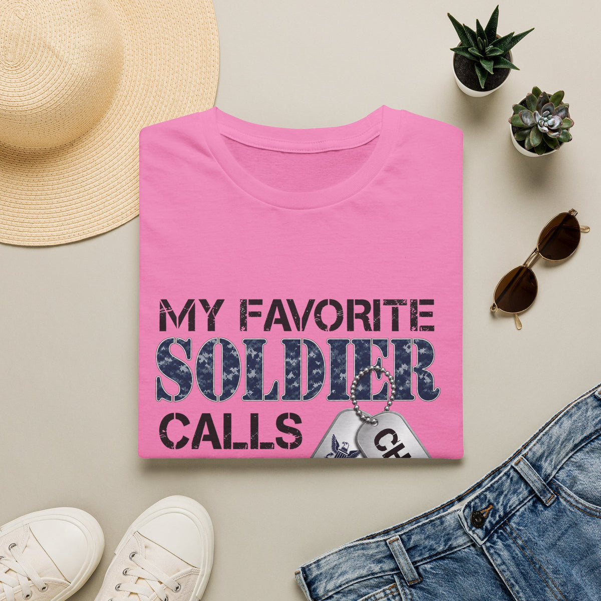 Military Mom T-Shirt – "A Soldier Calls Me Mom" Navy Pride Graphic Tee - Battle Born Prints