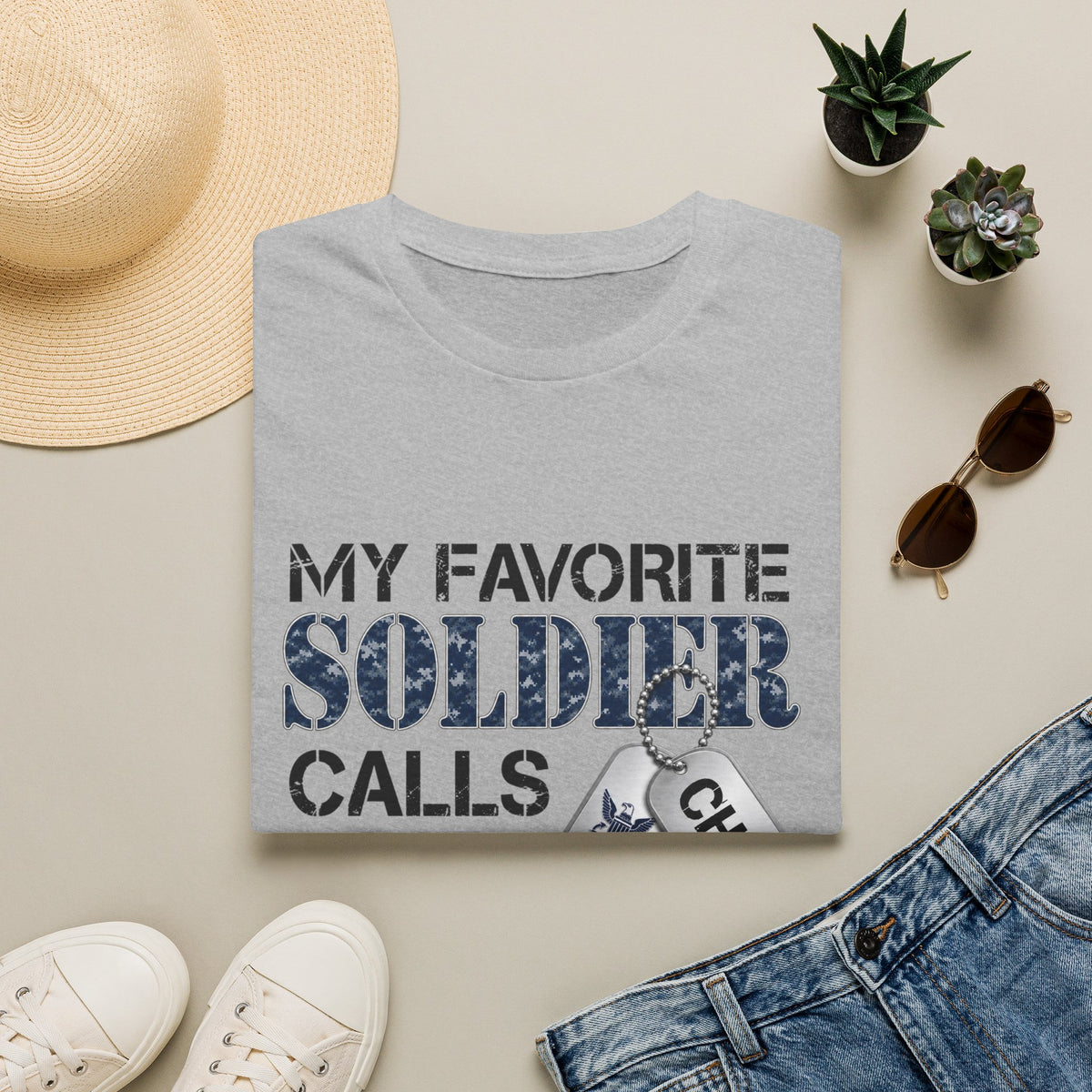 Military Mom T-Shirt – "A Soldier Calls Me Mom" Navy Pride Graphic Tee - Battle Born Prints