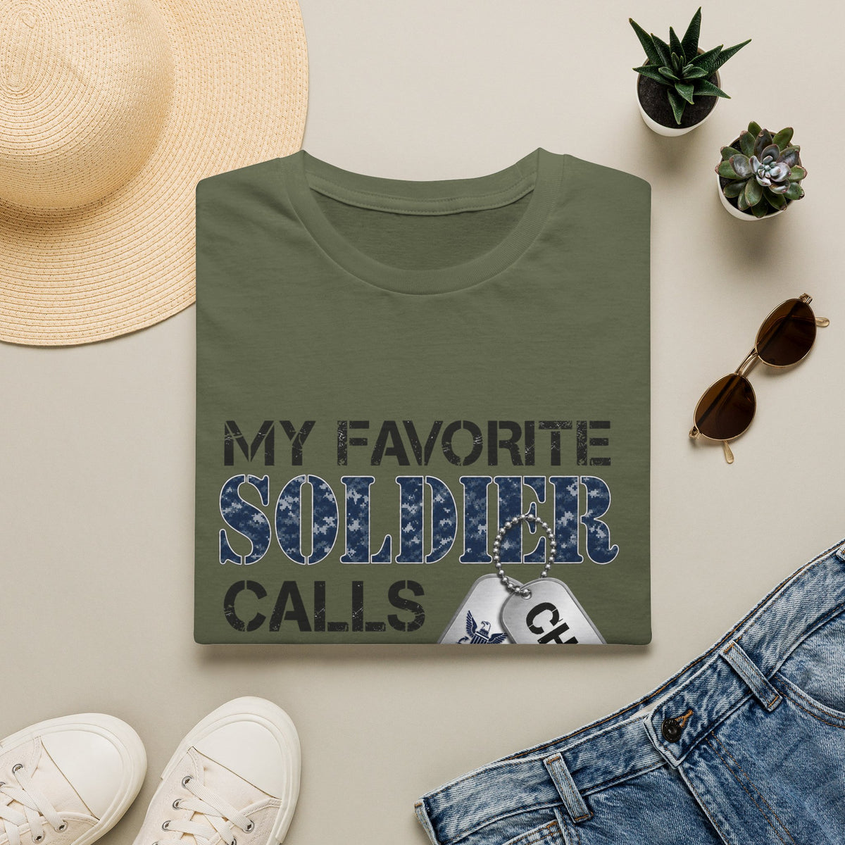 Military Mom T-Shirt – "A Soldier Calls Me Mom" Navy Pride Graphic Tee - Battle Born Prints