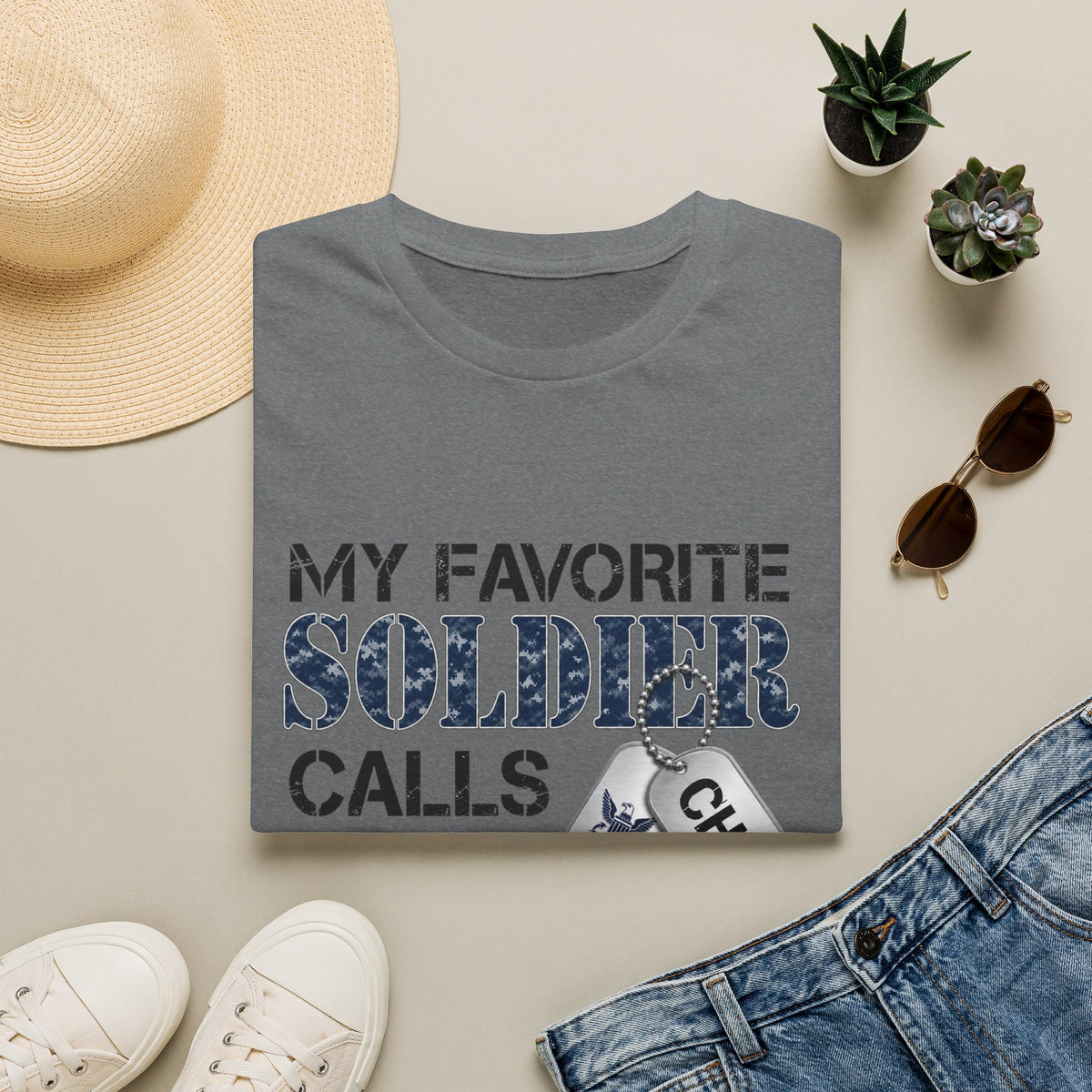 Military Mom T-Shirt – "A Soldier Calls Me Mom" Navy Pride Graphic Tee - Battle Born Prints