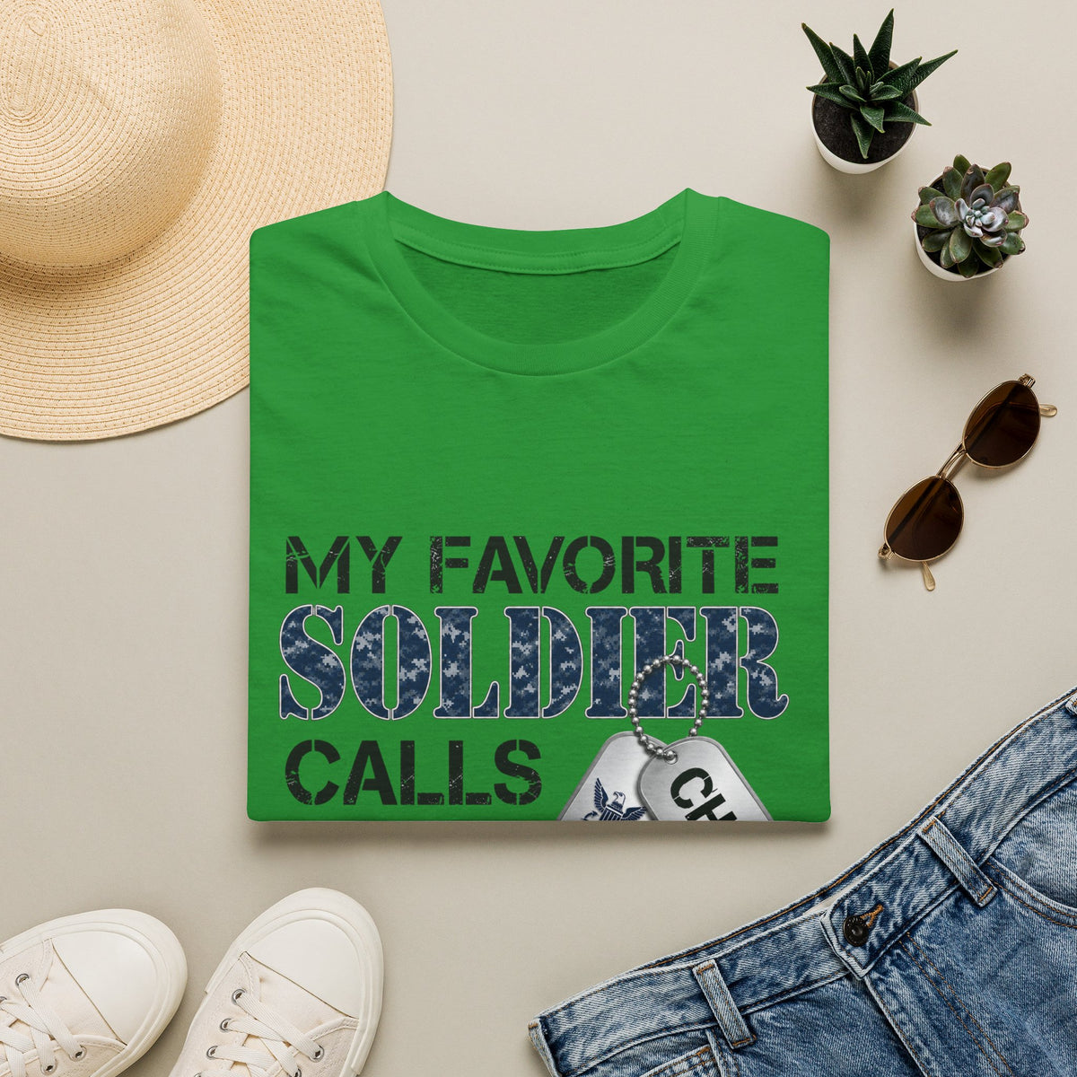Military Mom T-Shirt – "A Soldier Calls Me Mom" Navy Pride Graphic Tee - Battle Born Prints