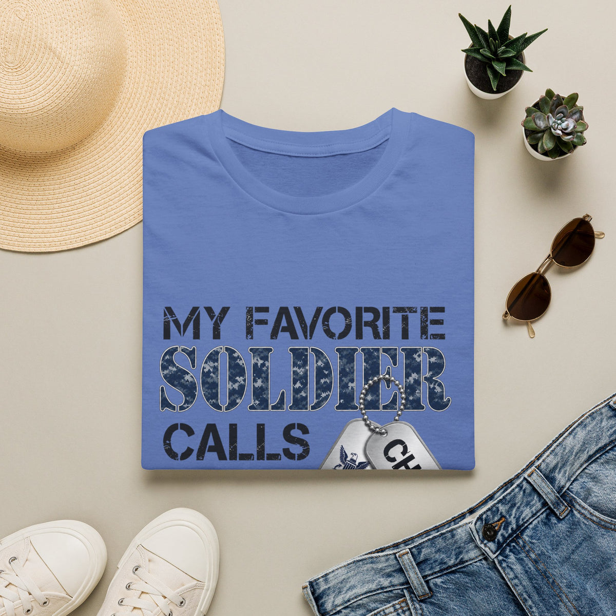 Military Mom T-Shirt – "A Soldier Calls Me Mom" Navy Pride Graphic Tee - Battle Born Prints
