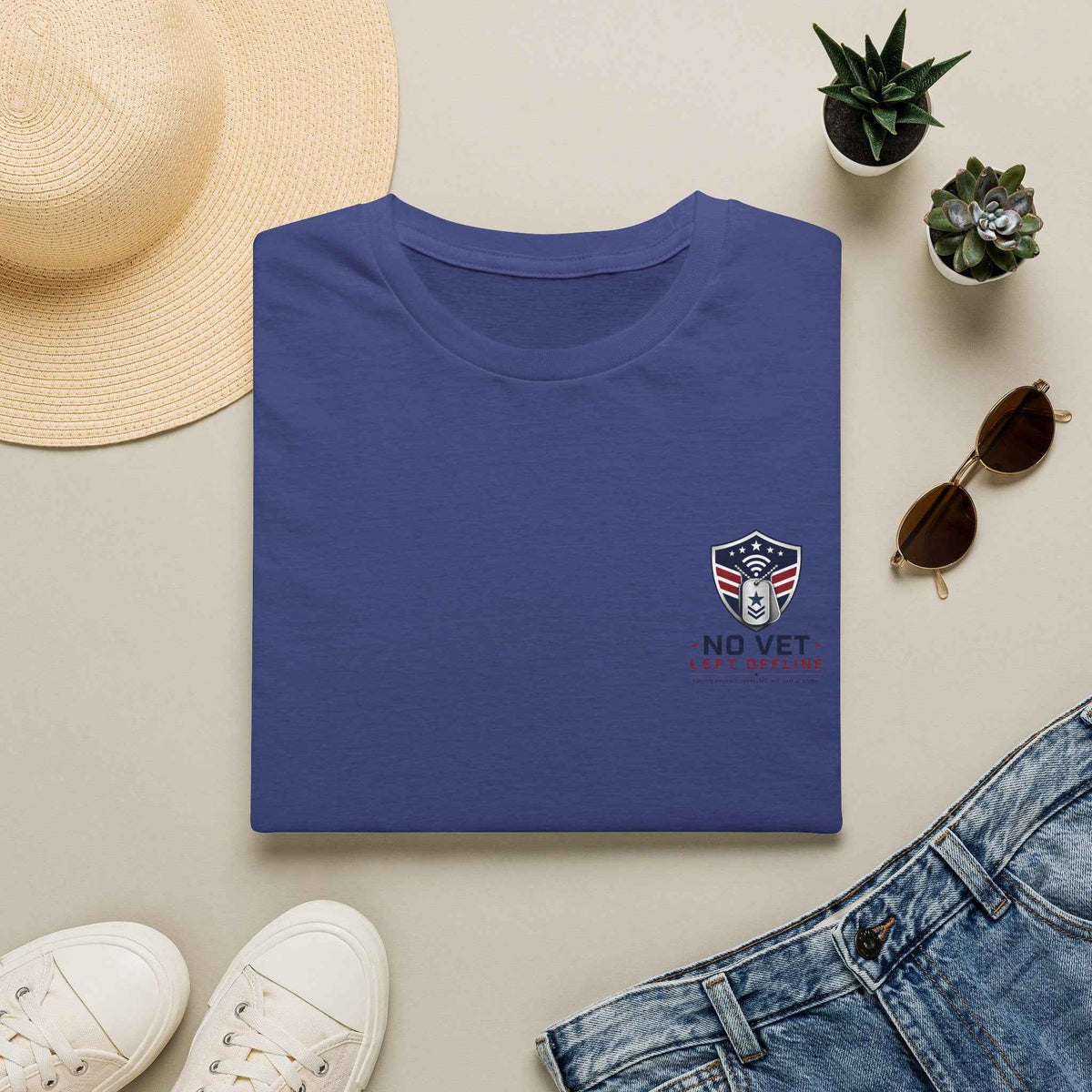 Men's Patriotic Veteran T-Shirt – No Vet Left Offline American Flag Graphic Tee - Battle Born Prints