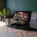 Patriotic Soldier Silhouette Crushed-Velvet Throw Blanket - Battle Born Prints