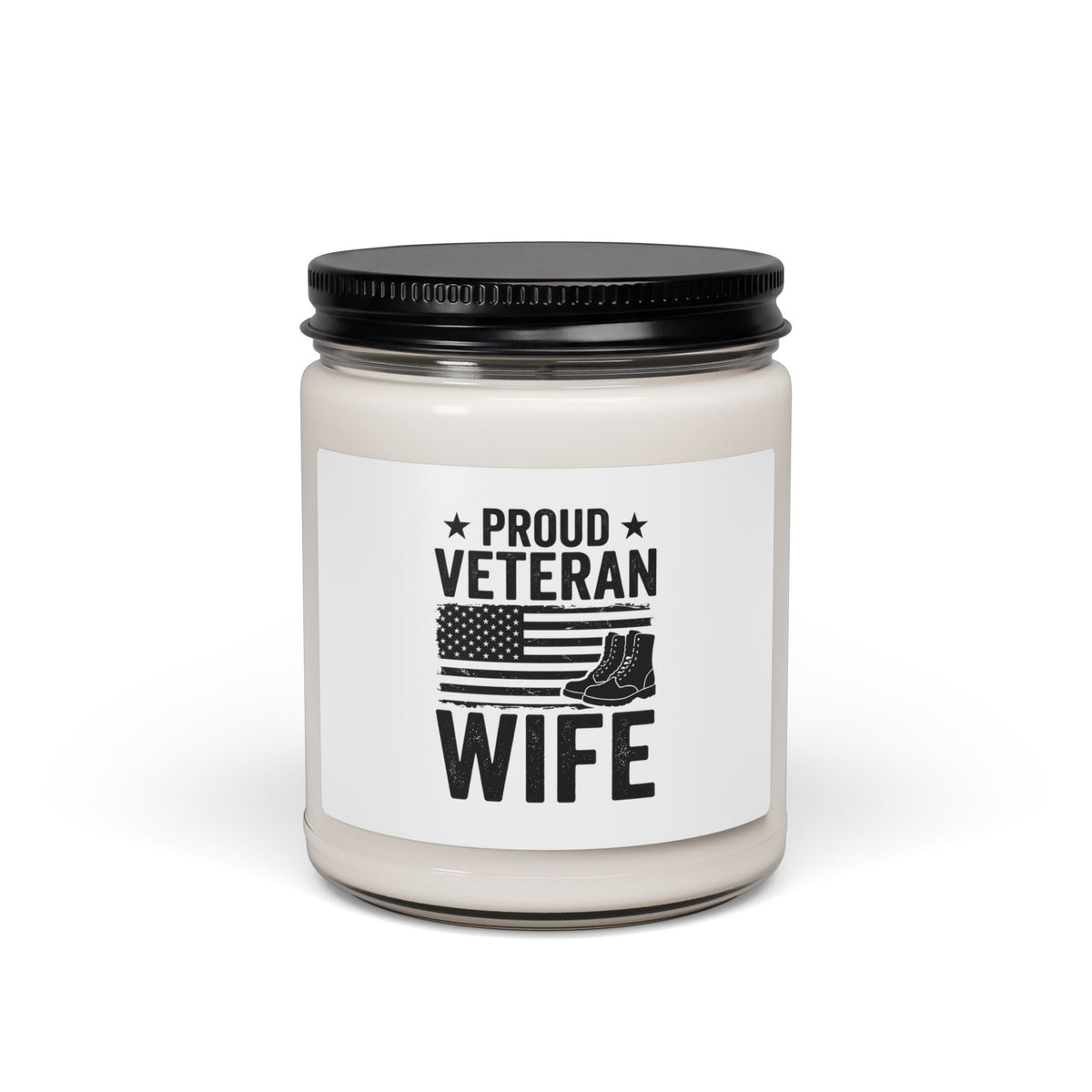 Proud Veteran Wife Candle | Celebrate Military Family Pride with a Touch of Elegance