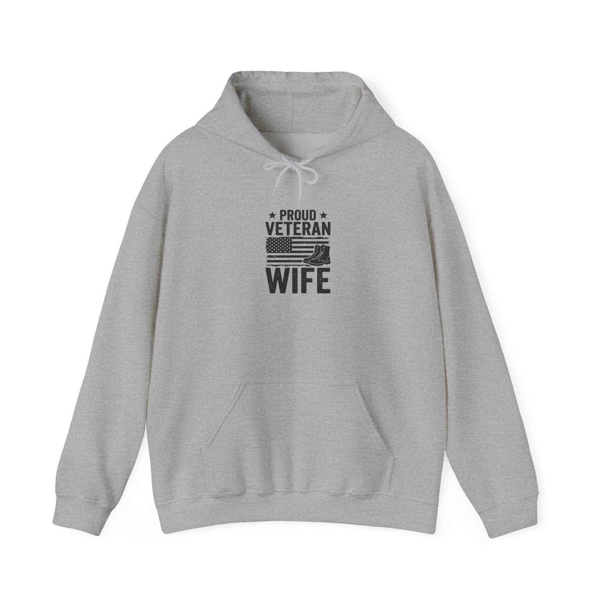 Proud Veteran Wife Hoodie — Cozy Support Pullover for Military Spouses