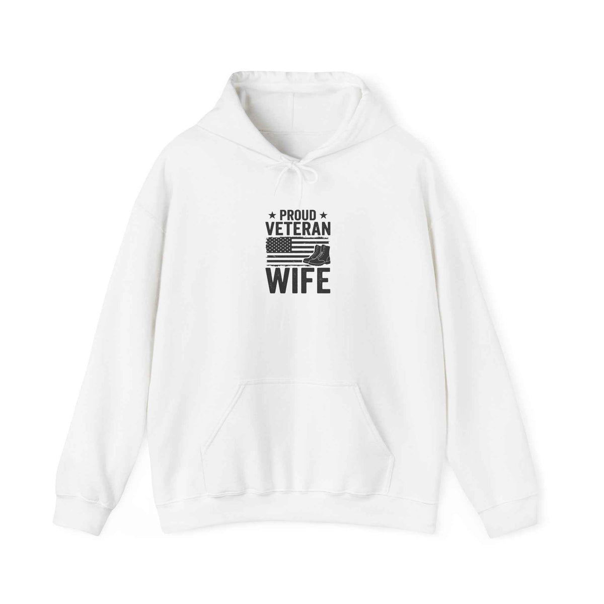 Proud Veteran Wife Hoodie — Cozy Support Pullover for Military Spouses