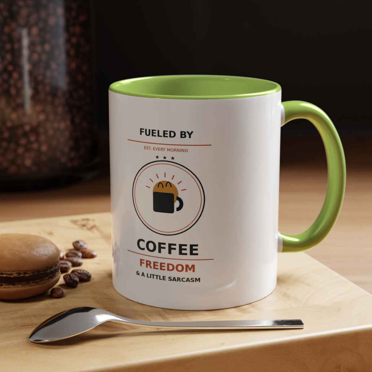 Sarcastic Coffee Mug - 'Fueled by Coffee, Freedom & a Little Sarcasm' Accent Ceramic Mug - Battle Born Prints
