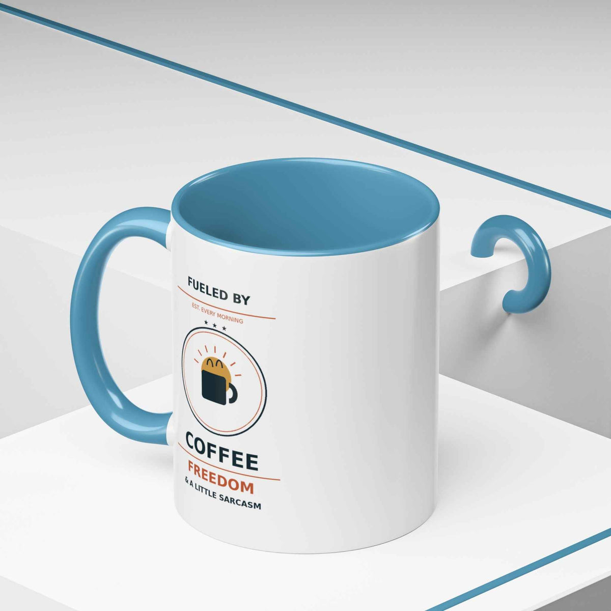 Sarcastic Coffee Mug - 'Fueled by Coffee, Freedom & a Little Sarcasm' Accent Ceramic Mug
