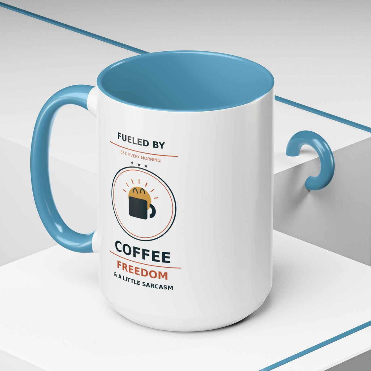 Sarcastic Coffee Mug - 'Fueled by Coffee, Freedom & a Little Sarcasm' Accent Ceramic Mug