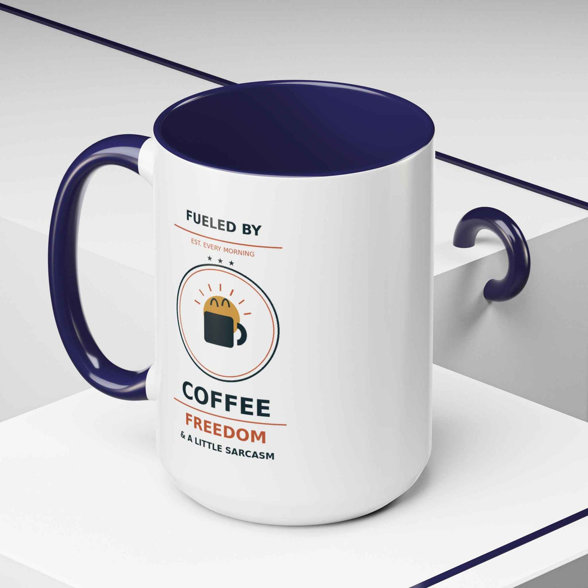 Sarcastic Coffee Mug - 'Fueled by Coffee, Freedom & a Little Sarcasm' Accent Ceramic Mug