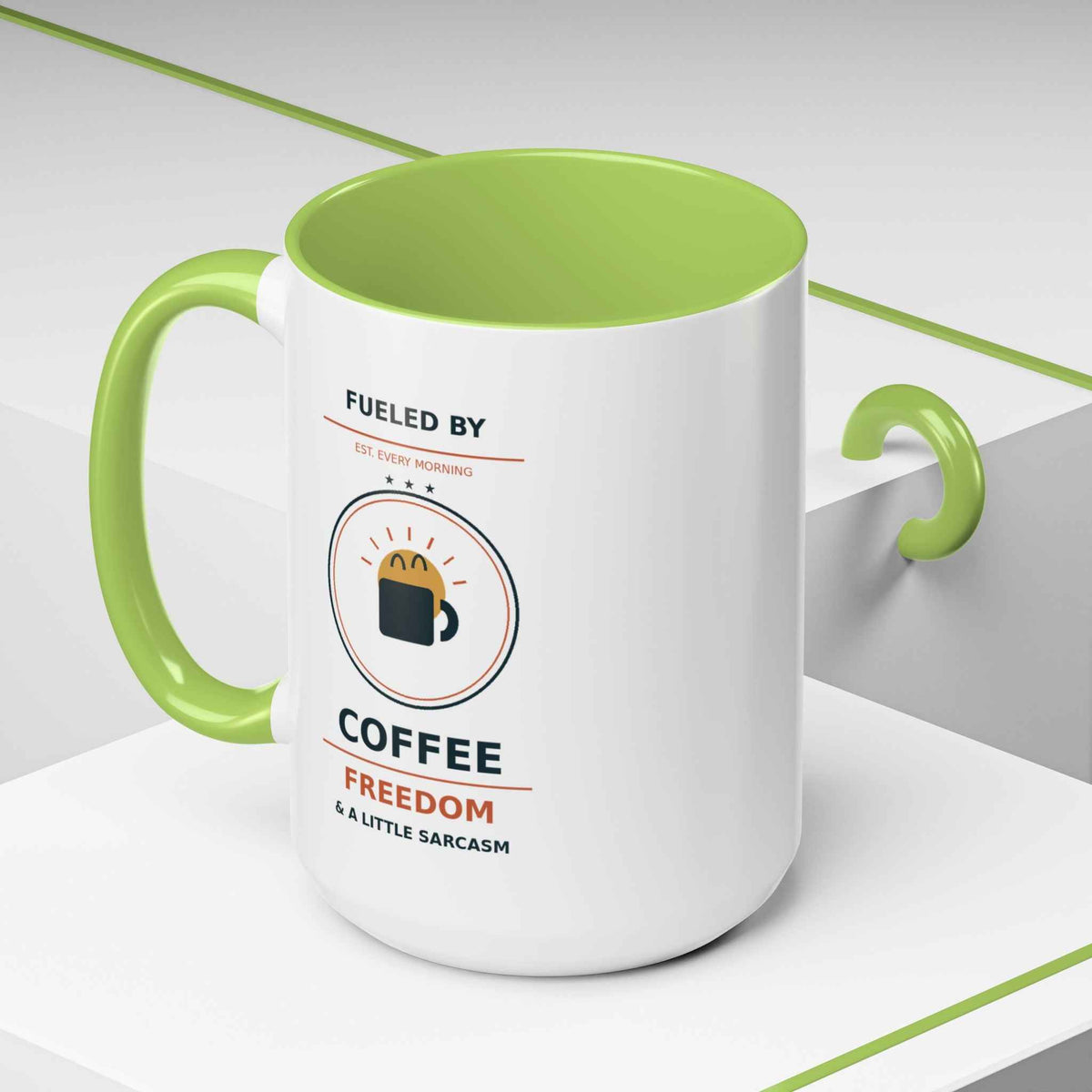 Sarcastic Coffee Mug - 'Fueled by Coffee, Freedom & a Little Sarcasm' Accent Ceramic Mug