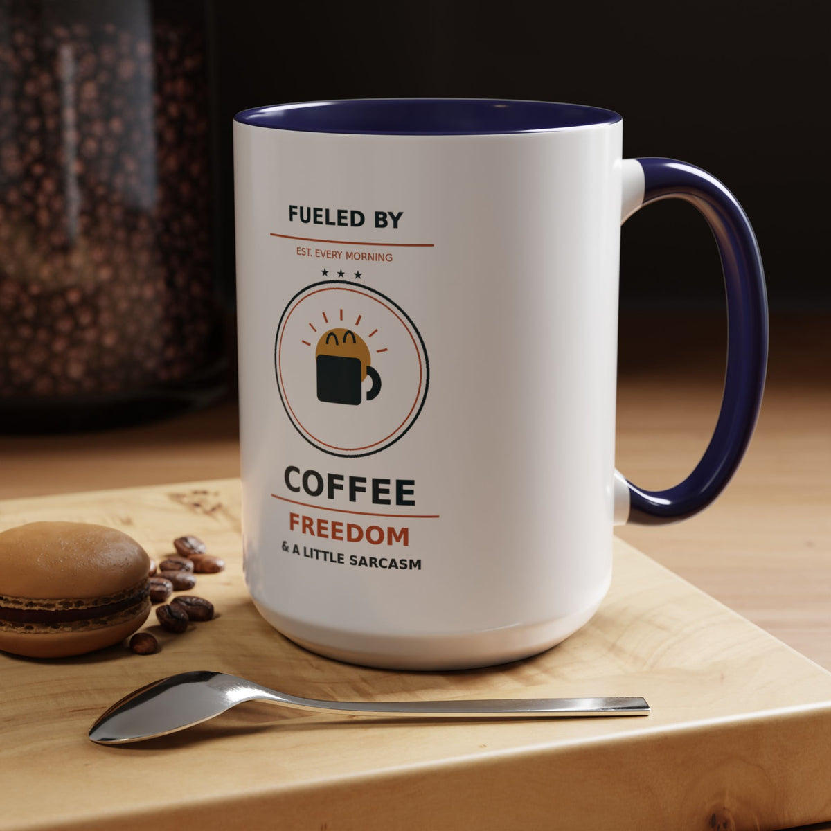 Sarcastic Coffee Mug - 'Fueled by Coffee, Freedom & a Little Sarcasm' Accent Ceramic Mug - Battle Born Prints