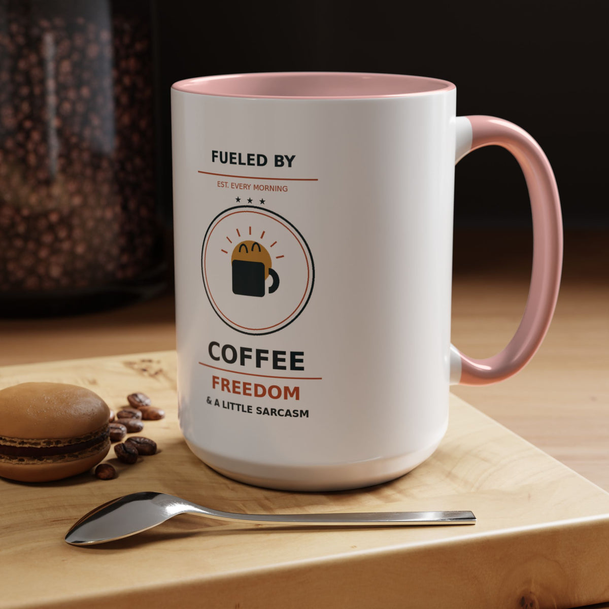 Sarcastic Coffee Mug - 'Fueled by Coffee, Freedom & a Little Sarcasm' Accent Ceramic Mug - Battle Born Prints