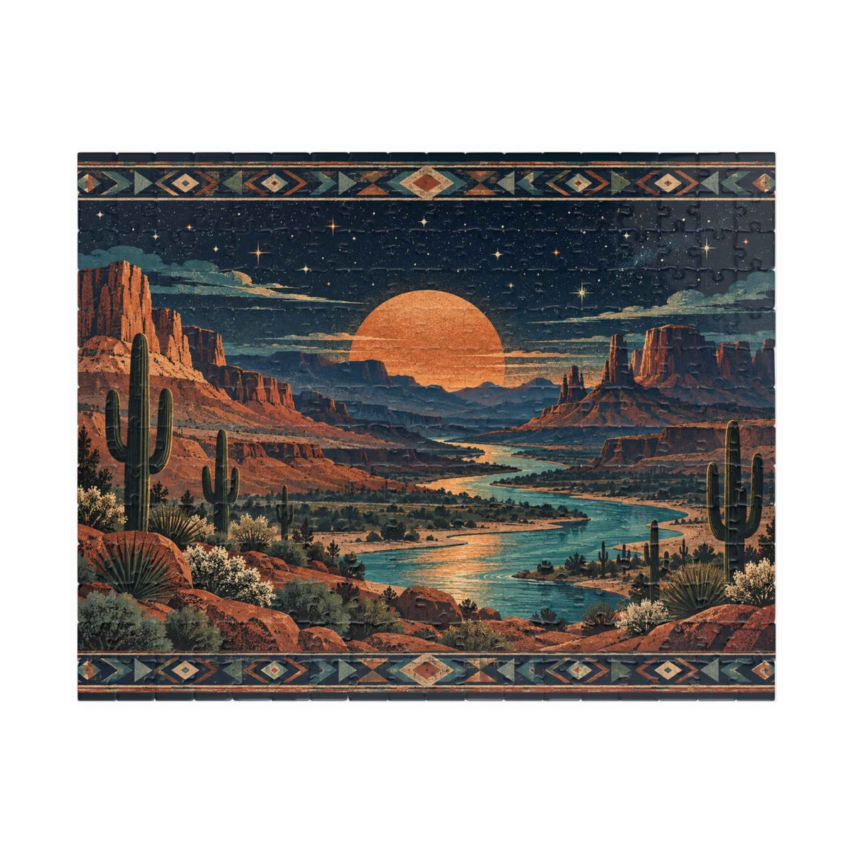 Relax and Unwind with the Southwest Sunset Landscape Puzzle – Desert Canyon Jigsaw (110/252/520/1014 pc)