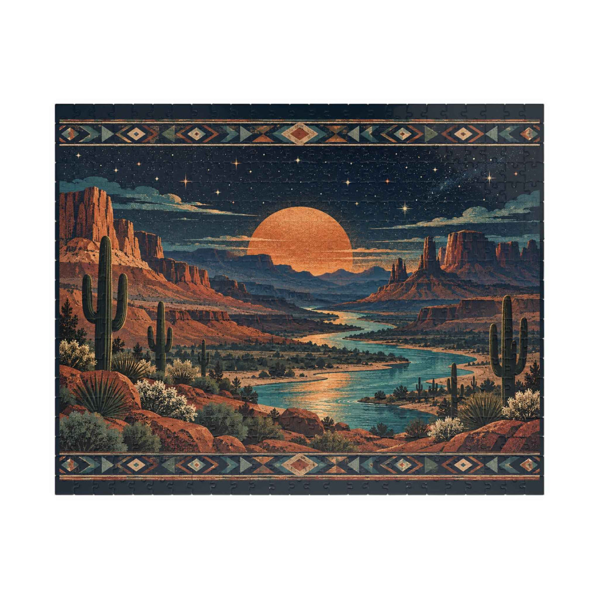 Relax and Unwind with the Southwest Sunset Landscape Puzzle – Desert Canyon Jigsaw (110/252/520/1014 pc)