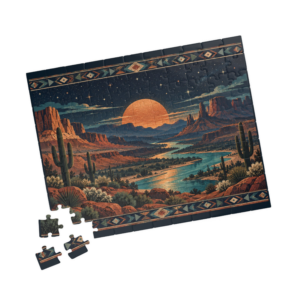 Southwest Sunset Landscape Puzzle — Desert Canyon Jigsaw (110/252/520/1014 pc)