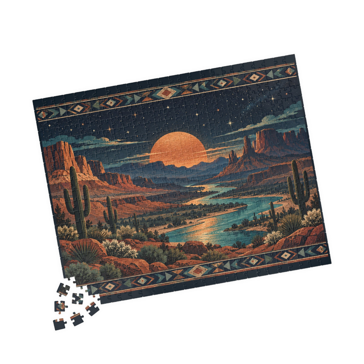 Southwest Sunset Landscape Puzzle — Desert Canyon Jigsaw (110/252/520/1014 pc)