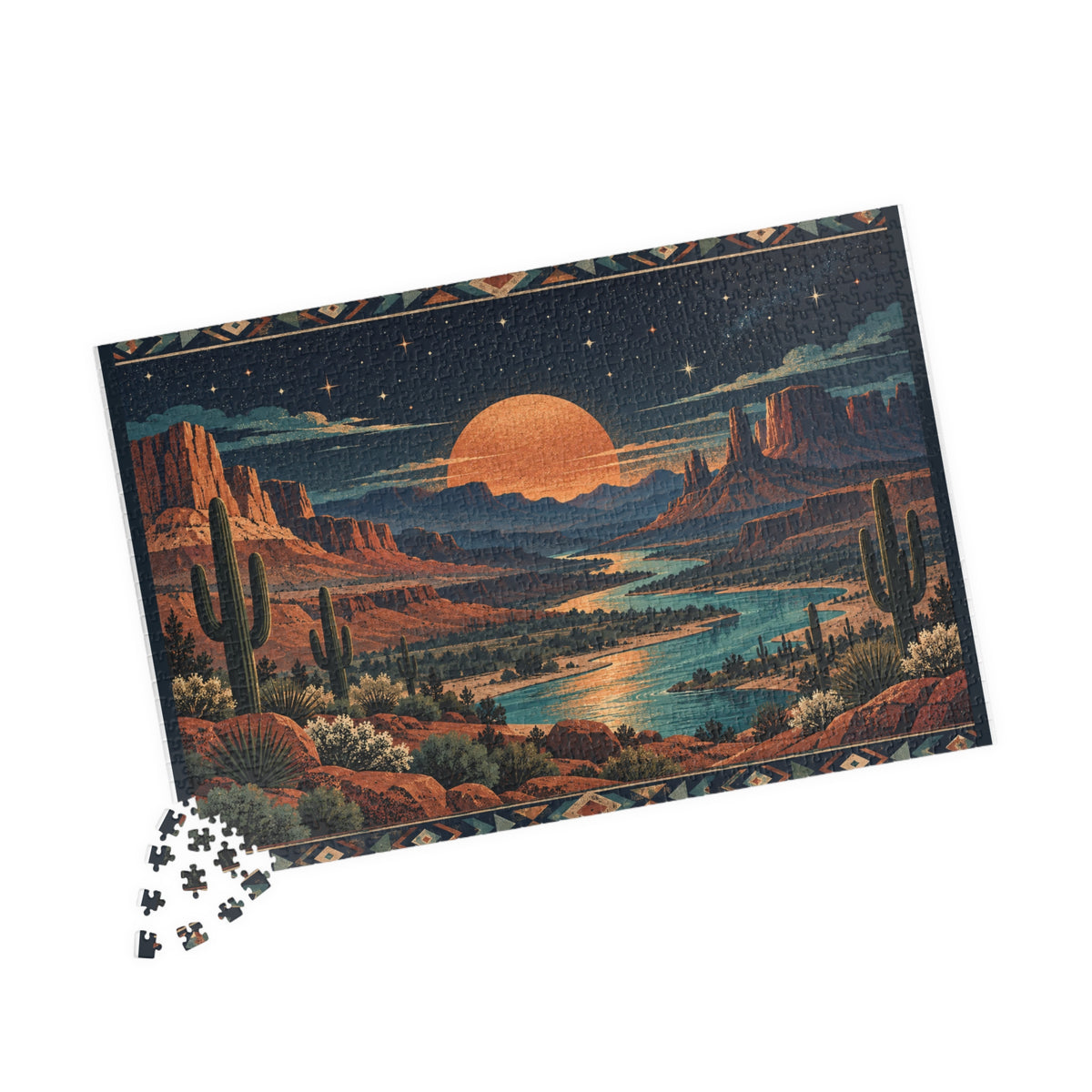 Southwest Sunset Landscape Puzzle — Desert Canyon Jigsaw (110/252/520/1014 pc)
