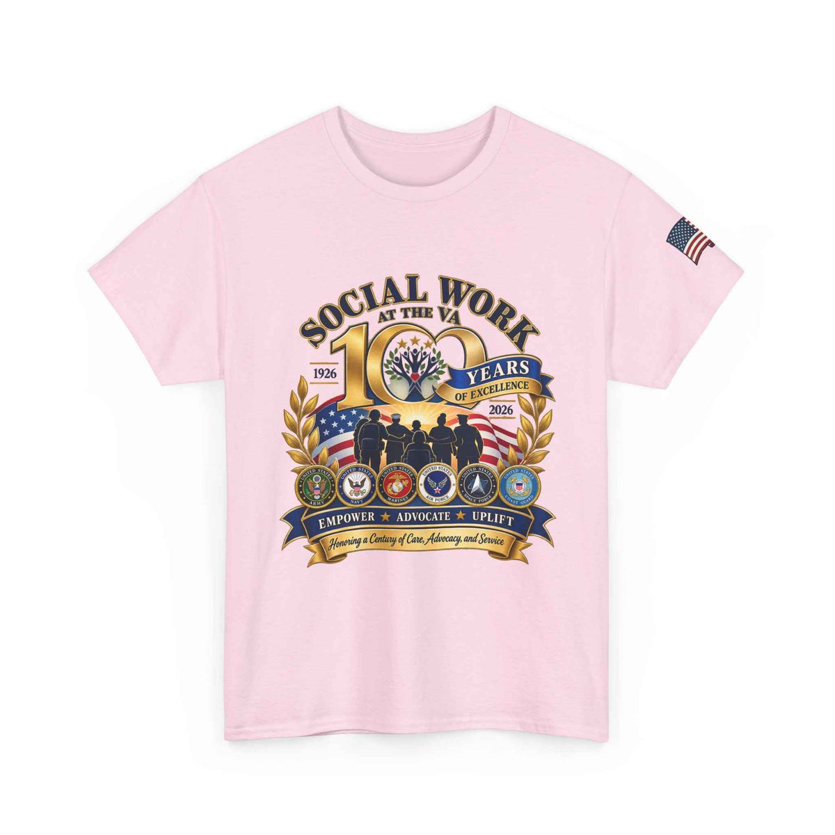 VA Social Work 100 Years T-Shirt – Military Green Unisex Graphic Tee - Battle Born Prints