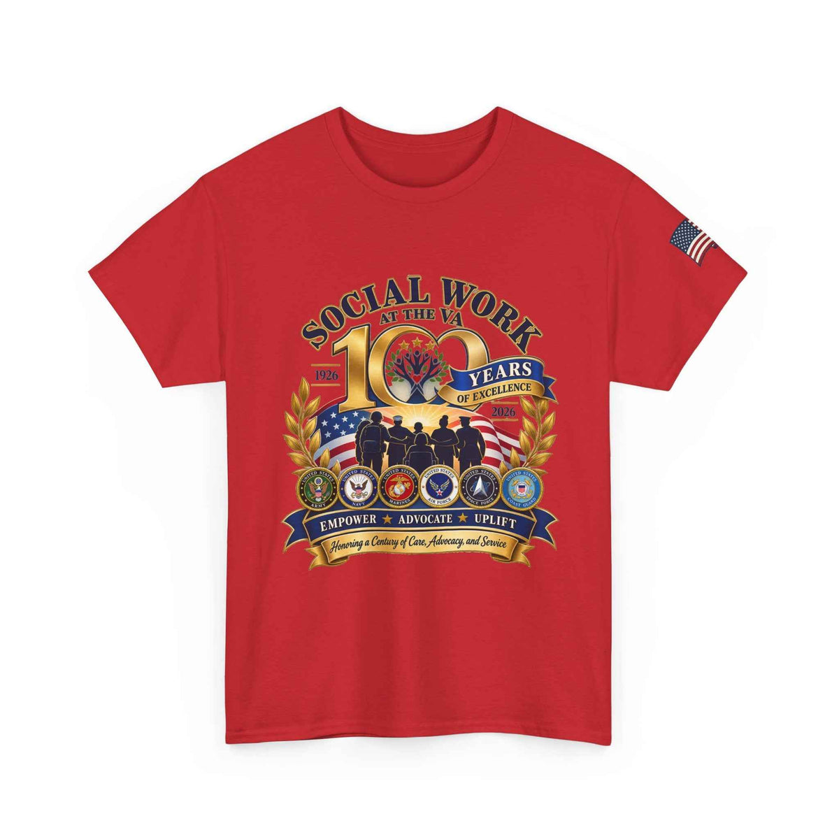 VA Social Work 100 Years T-Shirt – Military Green Unisex Graphic Tee - Battle Born Prints