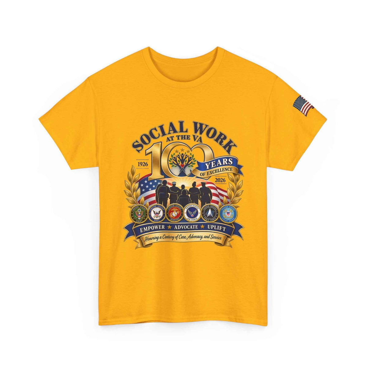 VA Social Work 100 Years T-Shirt – Military Green Unisex Graphic Tee - Battle Born Prints