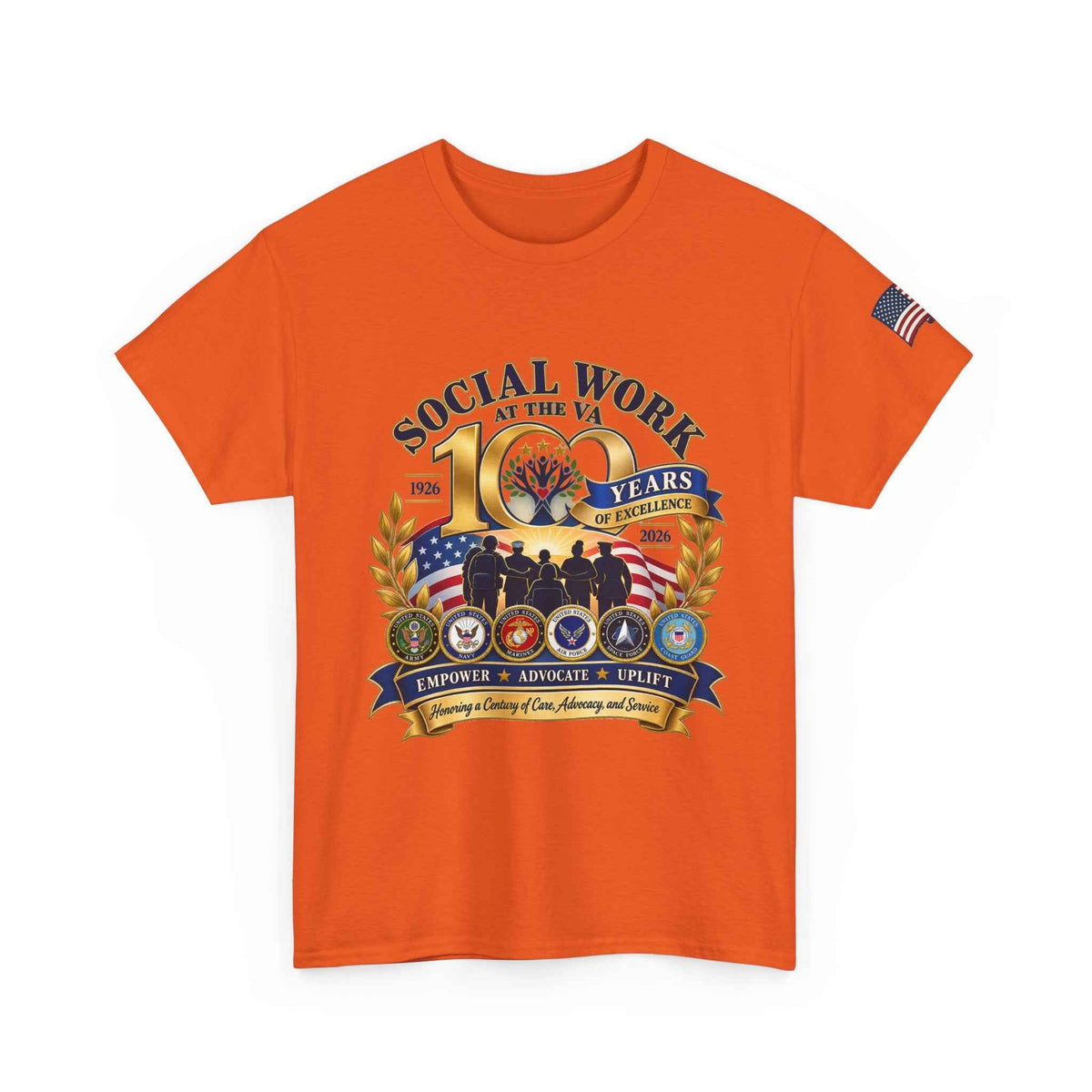 VA Social Work 100 Years T-Shirt – Military Green Unisex Graphic Tee - Battle Born Prints