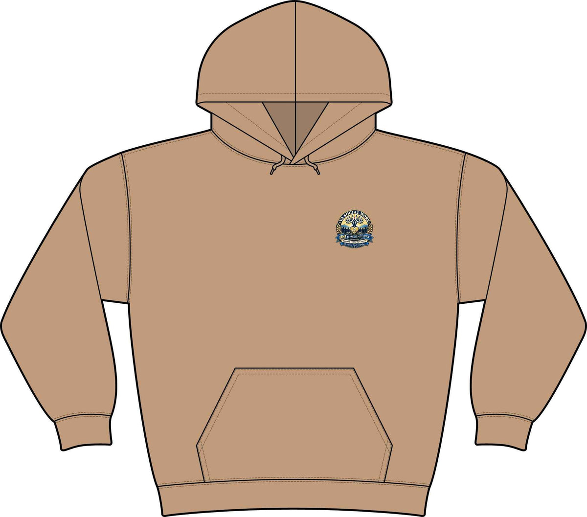Women's Coastal Compass Fleece Hoodie – Pullover Sweatshirt, Battle Born Prints - Battle Born Prints