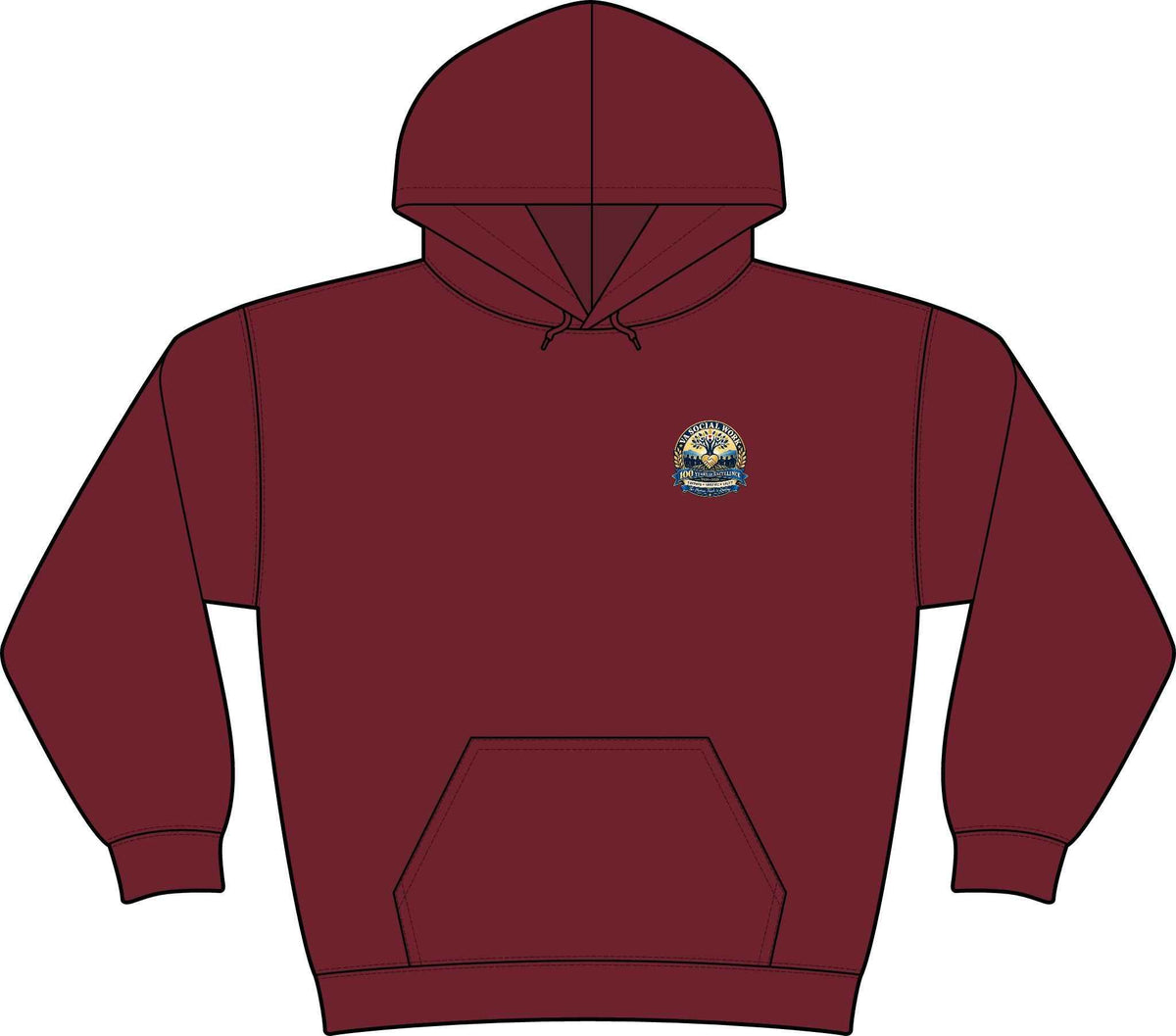 Women's Coastal Compass Fleece Hoodie – Pullover Sweatshirt, Battle Born Prints - Battle Born Prints