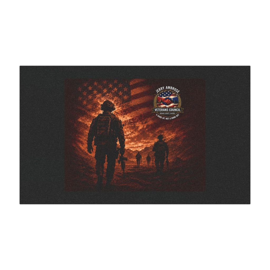 Veterans Tribute Car Magnet – Silhouette Soldiers with American Flag