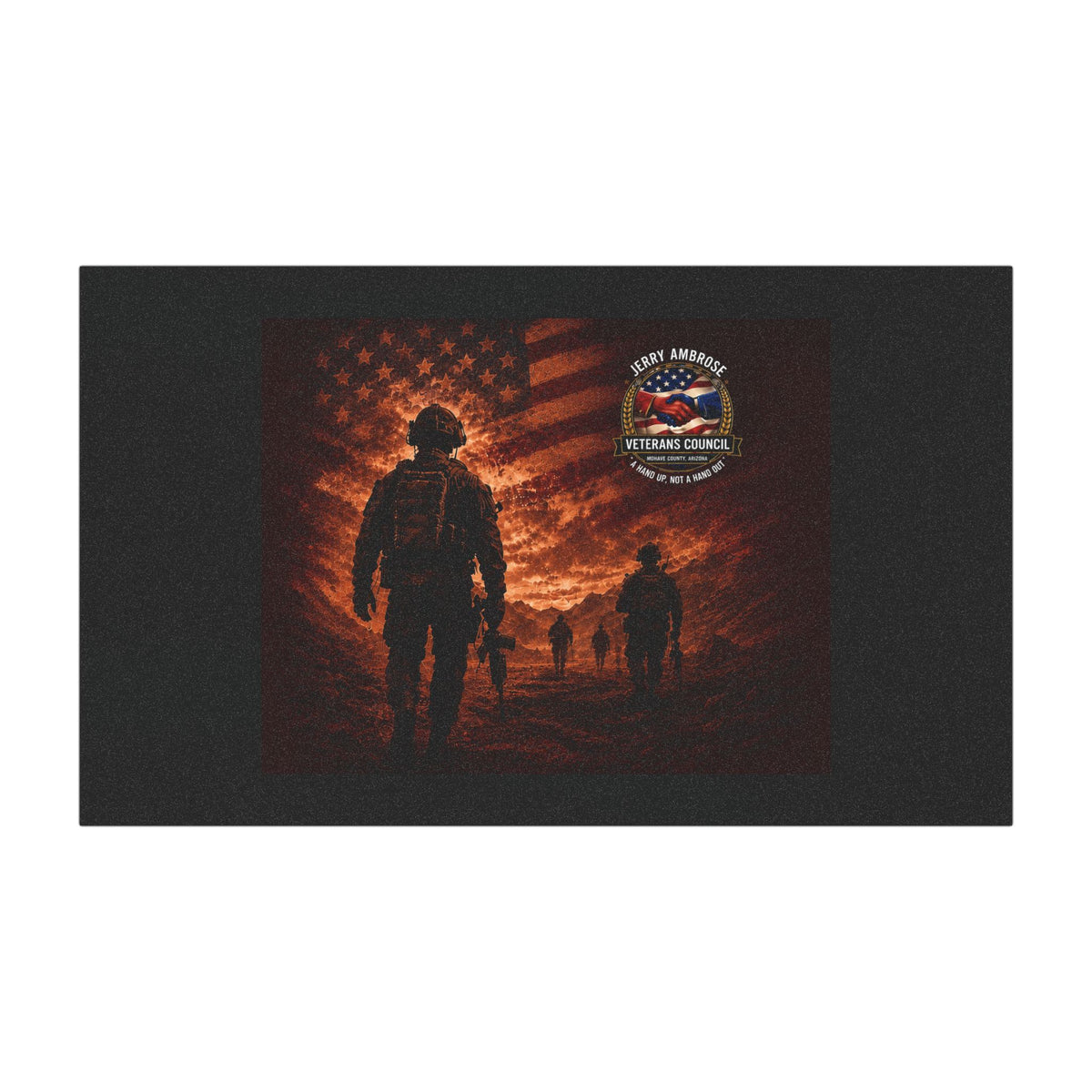 Veterans Tribute Car Magnet – Silhouette Soldiers with American Flag
