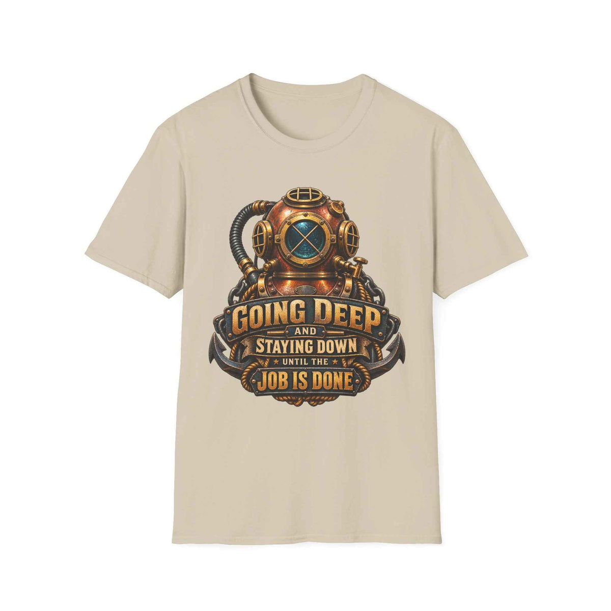 Men's Scuba Diving T-Shirt – "Going Deep and Staying Down" Vintage Graphic Tee - Battle Born Prints