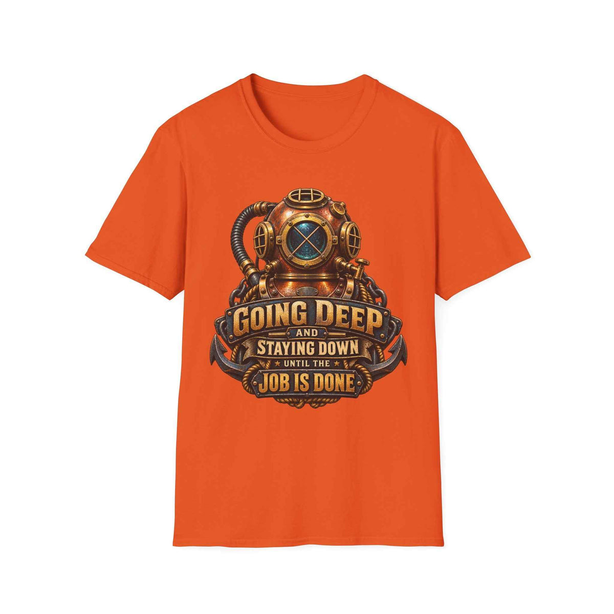 Men's Scuba Diving T-Shirt – "Going Deep and Staying Down" Vintage Graphic Tee - Battle Born Prints