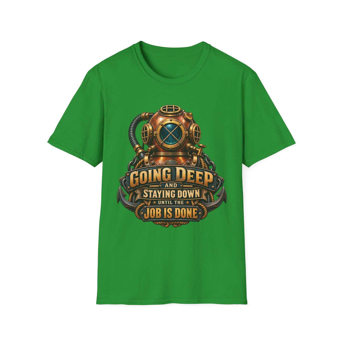 Men's Scuba Diving T-Shirt – "Going Deep and Staying Down" Vintage Graphic Tee - Battle Born Prints