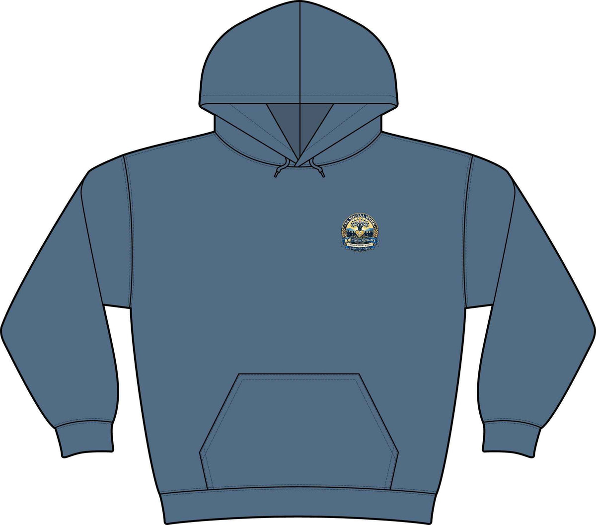 Women's Coastal Compass Fleece Hoodie – Pullover Sweatshirt, Battle Born Prints - Battle Born Prints