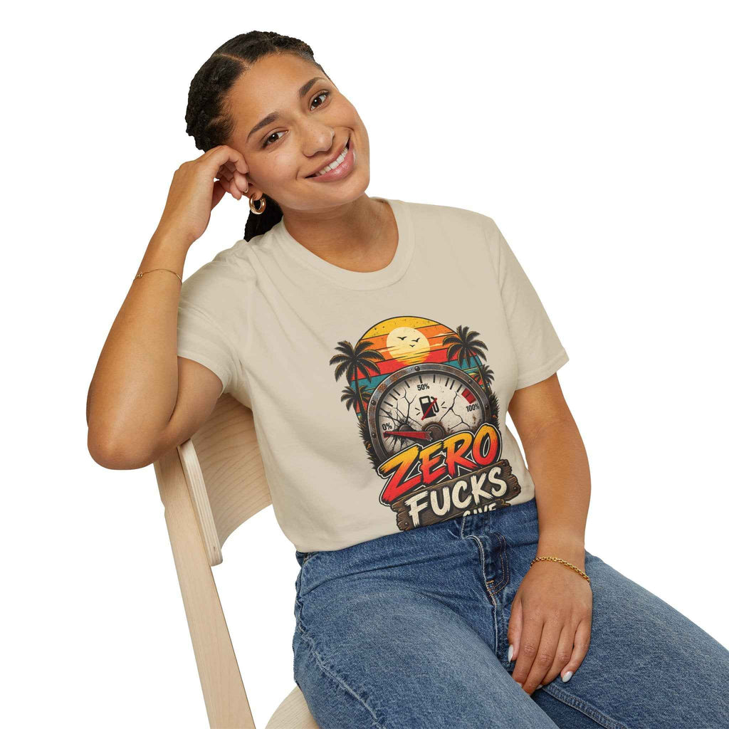 Funny Adult Humor T-Shirt – "Zero F*cks to Give" Graphic Tee - Battle Born Prints