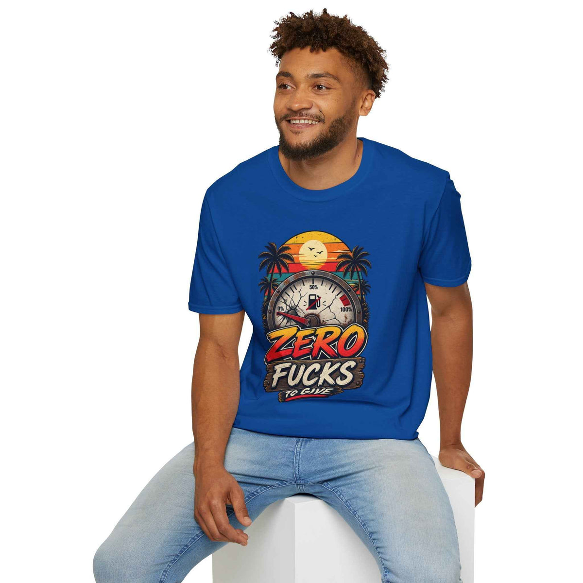 Funny Adult Humor T-Shirt – "Zero F*cks to Give" Graphic Tee - Battle Born Prints