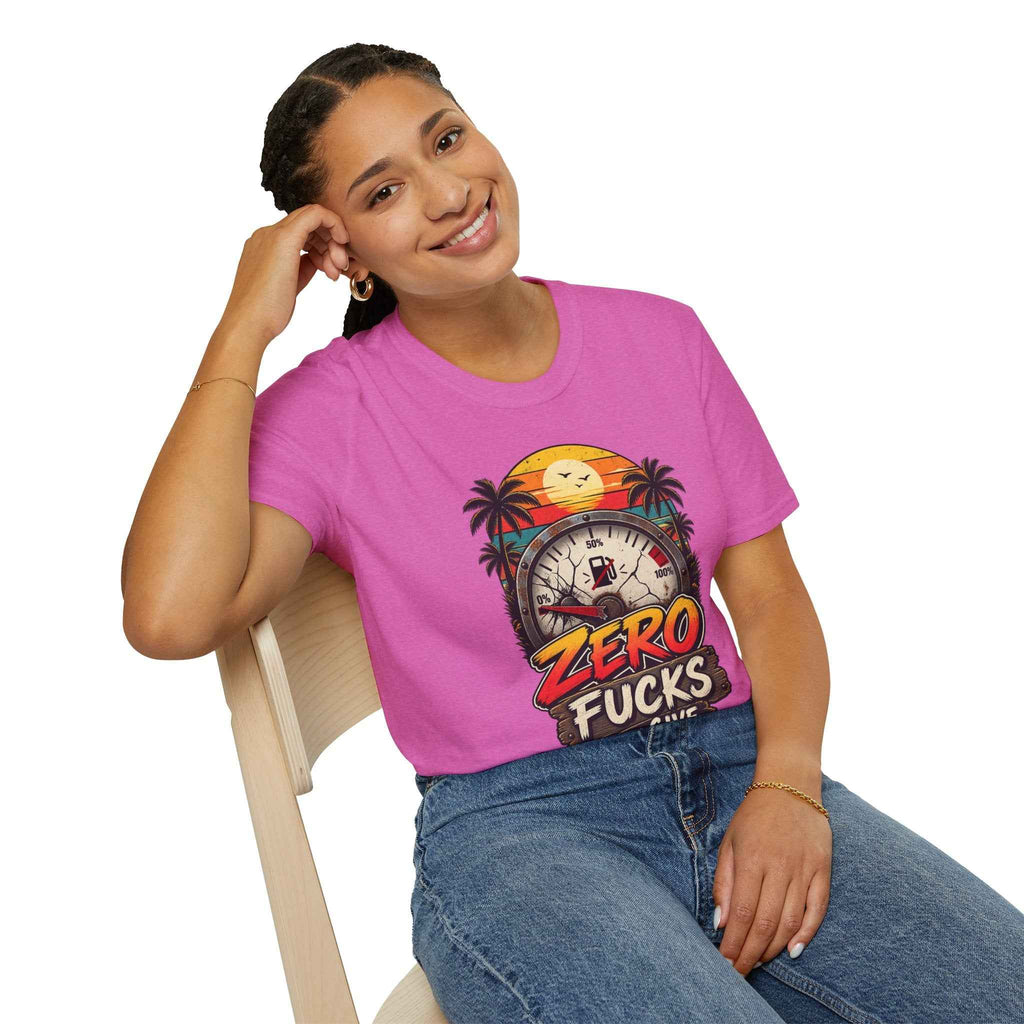 Funny Adult Humor T-Shirt – "Zero F*cks to Give" Graphic Tee - Battle Born Prints